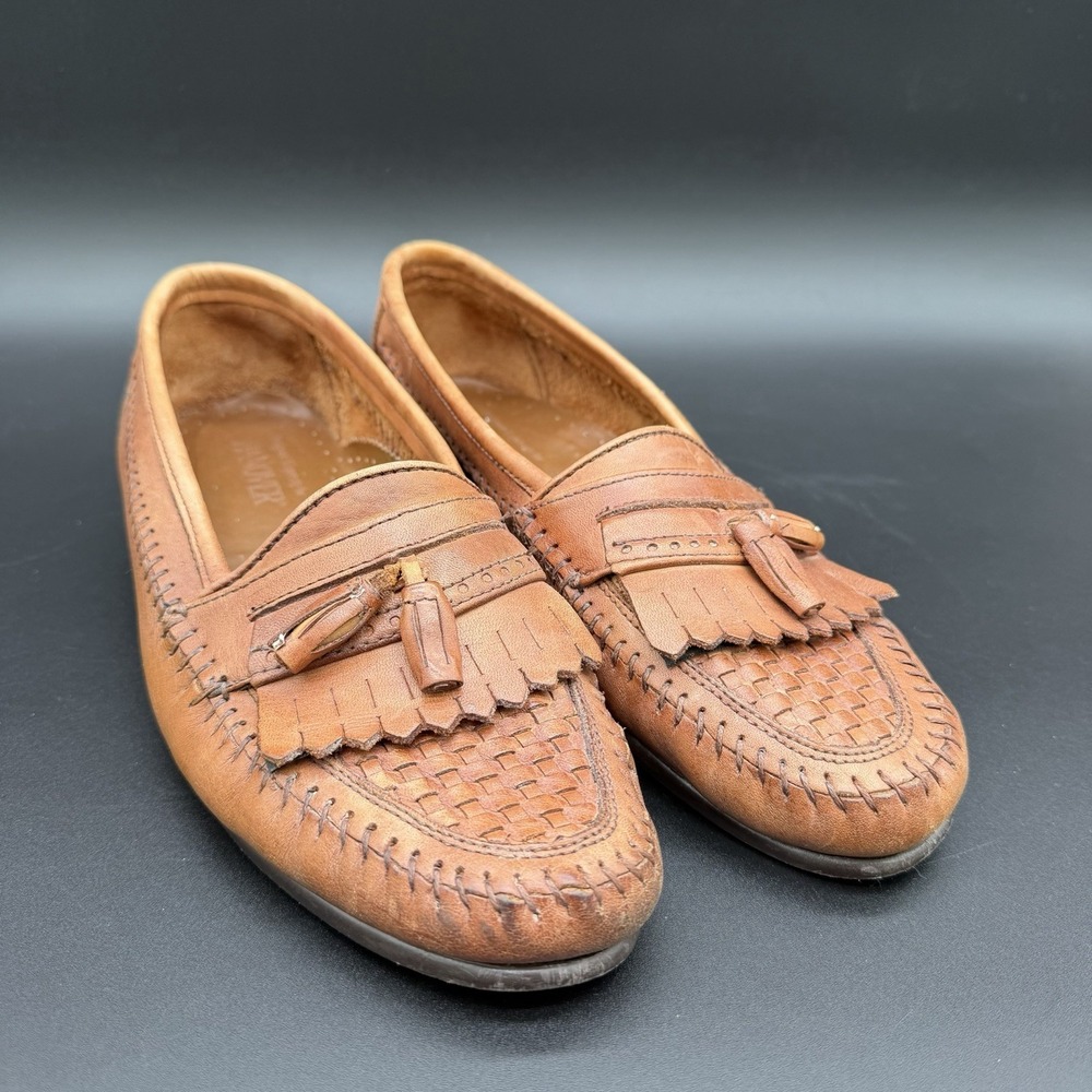 Hanover Tan Leather Tassel Loafers Men's Size 8.5